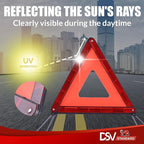 DSV Standard Emergency Triangles, Warning Triangles for Vehicles, Reflective Triangle, Safety Triangles with Case for Vehicle