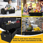 MIKKUPPA Car Trunk Organizer - 100L Large Car Organizer, 1680D Oxford Collapsible Suv Trunk Storage with 2 Adjustable Straps