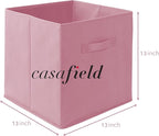 Casafield Set of 6 Collapsible Fabric Cube Storage Bins, Light Pink - 13" Foldable Cloth Baskets for Shelves, Cubby Organizer