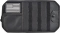 Molle Car Sun Visor Organizer, Tactical Car Sunshade Storage Pouch, Semi-Rigid MOLLE Panel with Zipper Storage Pouch & Glasses Clip, Fits Jeeps, Most Vehicles, SUVs, Trucks (Black)