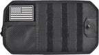Molle Car Sun Visor Organizer, Tactical Car Sunshade Storage Pouch, Semi-Rigid MOLLE Panel with Zipper Storage Pouch & Glasses Clip, Fits Jeeps, Most Vehicles, SUVs, Trucks (Black)