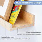 Picture Ledge Shelf, Floating Shelves Set of 2, Solid Ash Wood 56'' Long Large Nursery Book Shelves for Toys Storage, Kids Bo