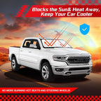 ARISMOTOR Windshield Sun Shade for Dodge Ram 1500 2019-2025 2026, Custom Fit Foldable Front Window Sunshade Sun Visor Protector, Block UV Rays Keep Your Car Cooler
