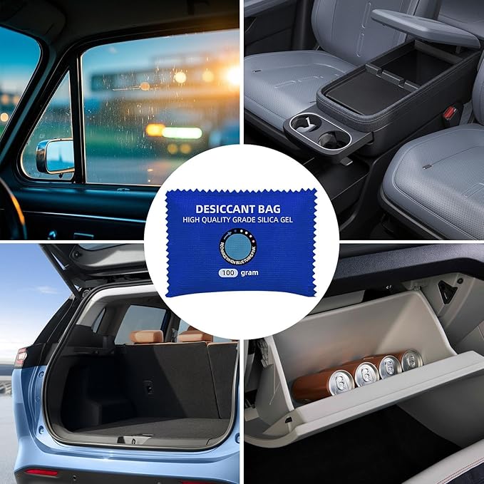 Car Moisture Control Packs, Silica Gel Reusable Dehumidifier, Portable Fast Acting Absorber for Cars Trucks, Leak Resistant, 