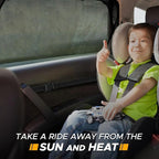 EcoNour Car Window Sun Shades for MPV & Minivan Sliding Door Rear Windows | Elastic Mesh Sunshade for Baby & Passenger Comfort | Car Window Accessories | 2 Pack Side Window Shades
