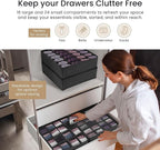 Reli. Sock Organizer (4 Pack) | 16+24 Cell Underwear Organizer | Drawer Dividers for Underwear, Socks, Ties, Belt | Foldable 