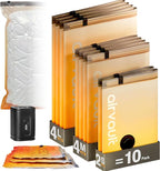 AirVault Vacuum Storage Bags for Travel & Home - Space Saver Compression Packing Bags Set for Clothes, Blankets & Seasonal St