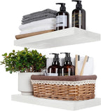 BGMG Wood Floating Shelves 16 inch Set of 2, Rustic Wooden Wall Mount Shelves for Bathroom Living Room Bedroom Kitchen Farmho
