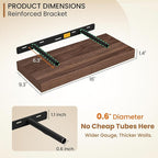 Fun Memories 16 Inch Floating Shelves for Wall, 9.3Inch Deep Floating Shelf, Extra Deeper & Thicker Wall Mounted Storage Shel