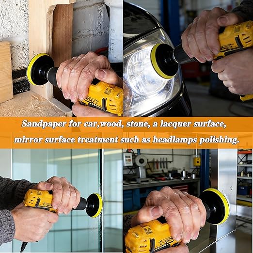 65pcs Sandpaper 3Inch Sanding Disc 60-10000 Grit Wet Dry Sandpaper with M10 Backing Pad,2pcs Interface Pad for Wood Metal Mir