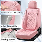 Coverado Full Set Car Seat Covers, Luxury Faux Leather Waterproof Seat Covers, Pink Car Seat Protectors, Universal Fit for Mo