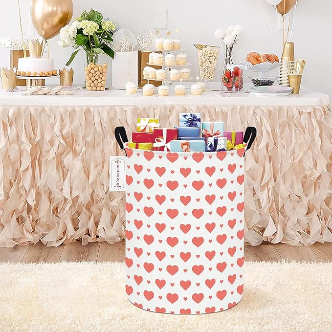QUEENLALA Large Storage Basket,Laundry Hamper/Bathroom/Home Decor/Collapsible Round Storage Bin,Boys and Girls Hamper/Boxes/C