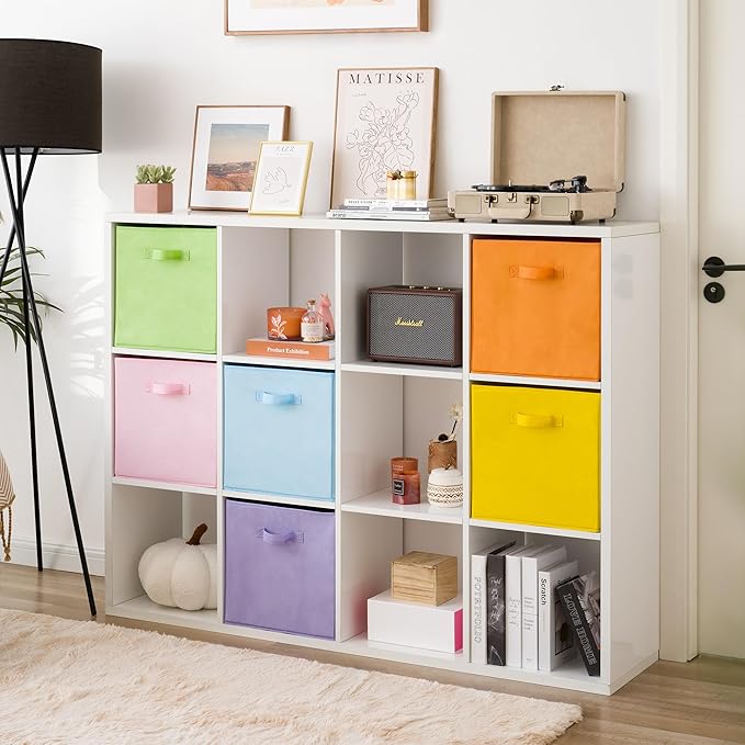 GRANNY SAYS 13 Inch Cube Storage Bins, Colorful Cube Storage Organizer, Fabric Storage Bins, Storage Cubes for Shelves, Close