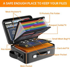 DocSafe Fireproof Document Box with Lock, Hard Case File Organizer with Accordion File Folder, Fireproof Water Resistant Safe