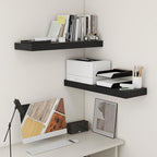 Deep Floating Shelves | 36 Inch Black Floating Shelves Set of 2 | 12 Inch Deep Rustic Wood Shelves for Wall | 36" W x 12" D B