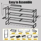 MOOMSINE Large Power Tool Organizer Wall Mount with Charging Station, 400lbs Metal Storage Rack with 8 Cordless Drill Holder,