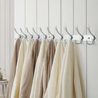 Dseap Coat Rack Wall Mount - 38” Long 10-Tri-Hooks Heavy Duty Coat Hanger Rail Wall Hooks for Hanging Coats Hats Clothing Clo