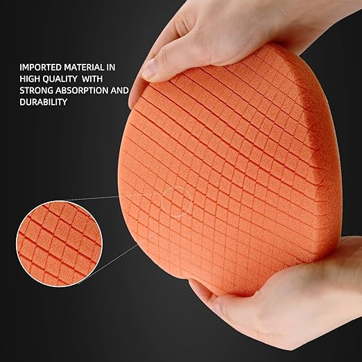SPTA T40 Orange Medium-Cut Polishing Pads, 1Pc 5.5 Inch Face for 5 Inch 125mm Backing Plate Compound Buffing Sponge Pads for Car Buffer Polisher Compounding, Polishing and Waxing -FPTSS5O