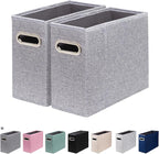 2 Packs Letter Size File Organizer, File Folders Organizer, Fabric Storage Box, Collapsible Paper Organizer with Metal Handle