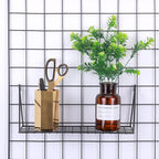 Kaforise Hanging Straight Shelf for Wire Wall Grid Panel, Small Wire Wall Organizer and Display Shelf, Size 11.8" X 4.3",Blac