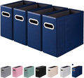 4 Packs Letter Size File Organizer, File Folders Organizer, Fabric Storage Box, Collapsible Paper Organizer with Metal Handle