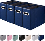 4 Packs Letter Size File Organizer, File Folders Organizer, Fabric Storage Box, Collapsible Paper Organizer with Metal Handle