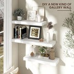 Floating Shelves for Wall, 30" W x 12" D x 2" H, 2 Pack of Long Wall Mounted Engineered Wood Shelves with Invisible Brackets 