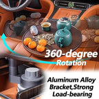 360° Rotating Car Tray & Laptop Desk - Universal Steering Wheel Tray with Wood Cup Holder, Fits for Tesla Model Y/3/S, Ford F150/Explorer/Maverick & Most Cars/Trucks/SUVs