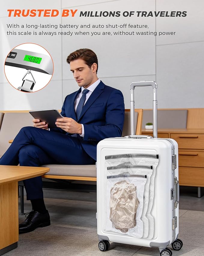 15 Pack Vacuum seal Bags for Clothing Travel with -60000Pa Electric Pump & Luggage Scale, Travel Essentials for Suitcase, Spa
