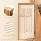 Jewelry Box Organizer, Rustic Wooden Jewelry Boxes for Women Girls, Large Storage Earring Holder Organizer Display for Earrin