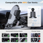 Miracase Phone Holders for Your Car with Metal Hook Clip, Air Vent Cell Phone Stand Car Mount, Universal Automobile Cradle for Garmin GPS Fit iPhone Android and All Smartphones, Carbon Fiber 2 Pack