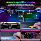 Dream Color Acrylic Interior Car Ambient Light Kit, Bphuny 22 in 1 593 LEDs Fiber Optic Multiple Modes Decoration Atmosphere Lights with Music Dynamic Rainbow Rhythm, RGB Neon Lights for All Cars