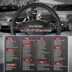 SEG Direct Steering Wheel Cover 14.5-15 inch (37-39 cm) Medium Size, Microfiber Leather, Non-Slip Comfortable Grip, Fits Cars