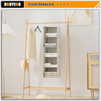 Hanging Closet Organizer, Easy Mount Foldable 5-Shelf Hanging Closet Wardrobe Storage Shelves, Clothes Handbag Shoes Accessor