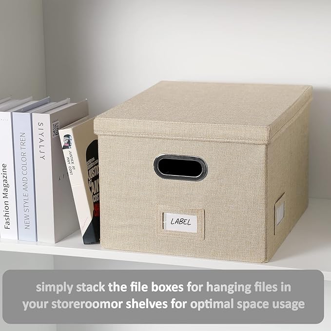 File Organizer Collapsible Storage Box for Office File Box with Lids Document Organizer for Office and Home Easy Slide Durabl
