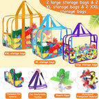 6 Color Toy Storage Bags with Labels, Reusable Clear PVC Board Game Storage, Travel Waterproof Organizer Bags with Zipper Lar