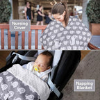 Rquite Car Seat Cover Baby, Carseat Covers for Boy Girl, Minky Infant Car Seat Cover Winter, Peekaboo Opening Car Seat Canopy