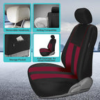 FH Group Car Seat Cover Full Set Striking Striped Car Seat Covers with Front Seat Covers and Rear Split Bench, Universal Fit 