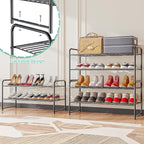 SUFAUY 2 Pack 2-Tier 33" Wide Shoe Rack, Shoe Shelf Storage Organizer for Entryway, Extra Large Capacity, Bedroom Footwear Or