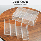 2 Pack Desktop Organizers of 8 Storage Drawers, Clear Acrylic Glasses Storage Drawers Organizer Office Desk Organizer for Van