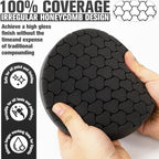 Black Polish Pad, 3Pcs 6.5 Inch Face for 6 Inch Buffing Polishing Pads and Woolen Pads 150mm Backing Plate Compound Buffing Sponge for Car Buffer Polisher Compounding, Polishing and Waxing
