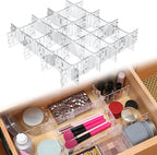 45 Pcs Adjustable Clear Drawer Dividers with Fixed Buckle DIY Plastic Drawer Organizer Box Dividers Back to School Gift for S