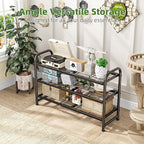 Simple Trending 3-Tier Expandable Shoe Rack, Stackable Shoe Shelf Storage, Metal Free Standing Shoe Organizer for Closet Entr