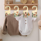 Whaline 8 Pcs Baby Closet Size Dividers Woodland Design Hanging Wooden Baby Closet Organizer Newborn to 24 Months Thicken Bab