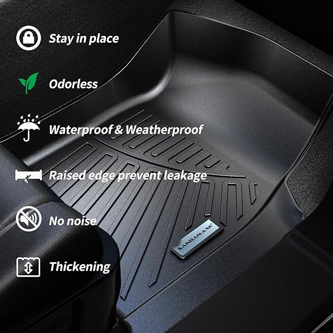 Trunk Mat & Backrest Mat for 2025 Murano TPE All Weather Protection Cargo Liner with Velcro Rear Seats Backrest