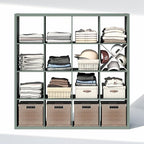 Furinno Cubic Closet Organizers and Storage, 16-Cube Closet Organizer, Open Shelf Closet Storage, Extra Thick Frame for Wardr