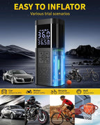 Jump Starter with Air Compressor, Jump Box Car Battery, Portable Jump Starter with LCD Display, Smart Jumper Cables, LED Light