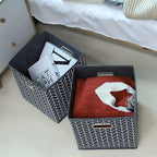 11 Inch Cube Storage Bins , Fabric Cube Organizer Bins with Handle, Foldable Cube Bins for Cloth or Accessary Storage, 11x11x