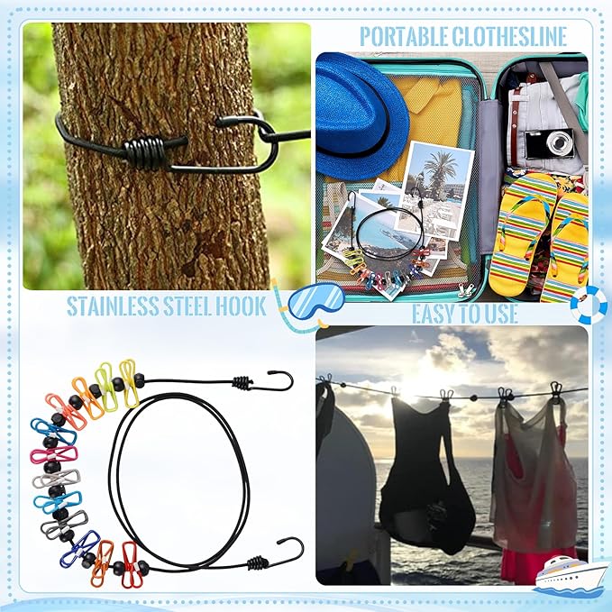 Cruise Ship Essentials Kit, Waterproof Cruise Luggage Tags, Lanyard for Cruise Ship Cards, Phone Bags, Travel Clothesline Cru