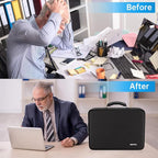 ENGPOW 5200℉ Soft Case Fireproof Document Box with Lock,Fireproof Box with 25 Colorful Pocket Accordion File Folder,Fireproof